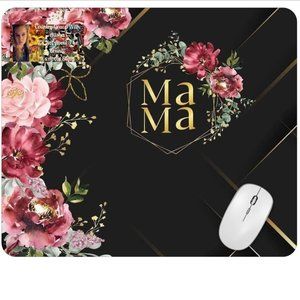 Mama Floral Computer Non Slip Custom Mouse Pad Handmade